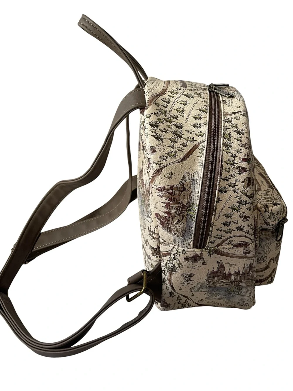Harry Potter Loungefly Map Print Mini Backpack - Cream with Brown Trim